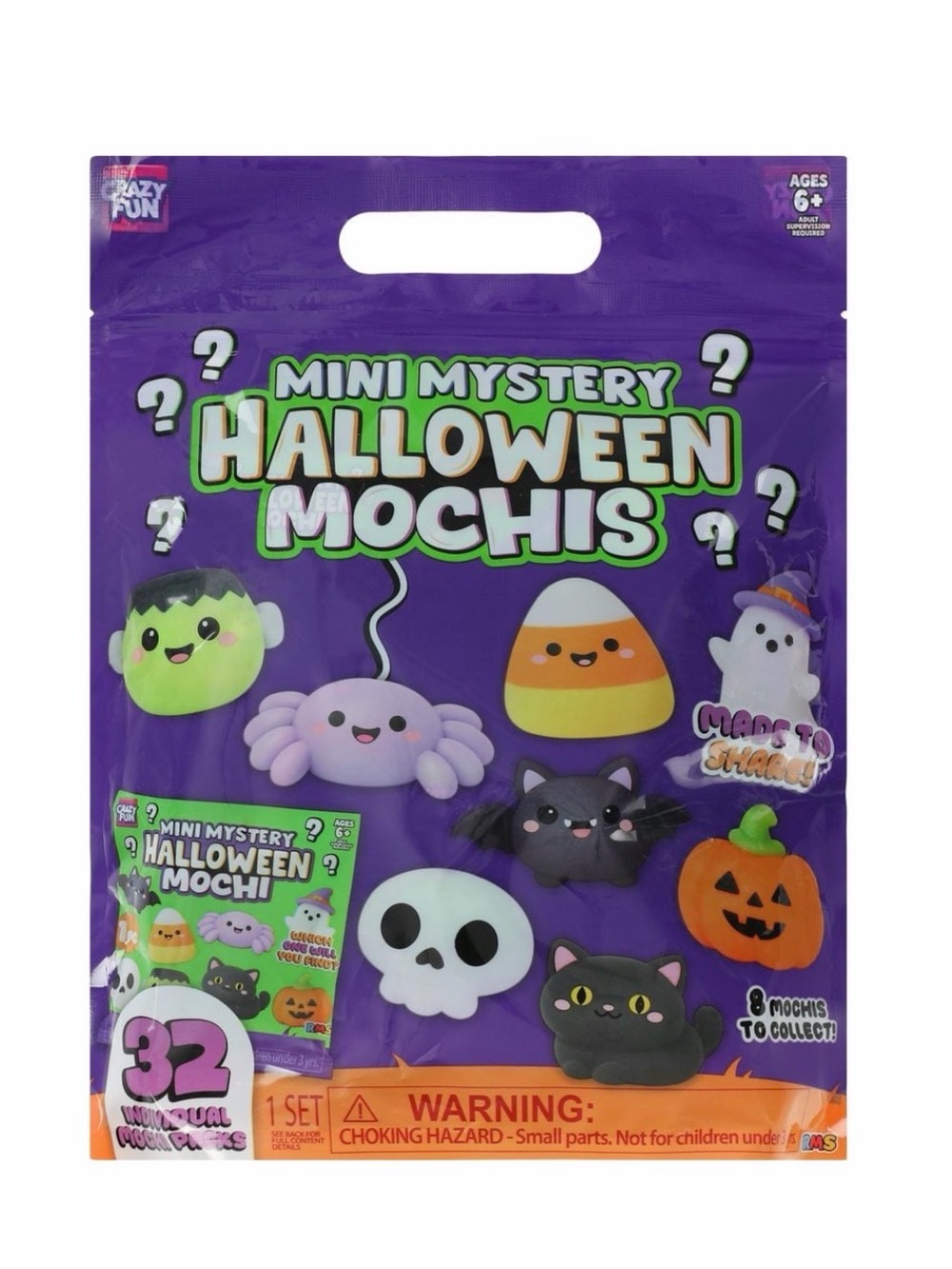 Crazy Fun RMS 32pk Mini Mystery Halloween Mochis - Purple Pack